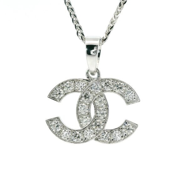 0.62CT Natural Round Diamond Pendant 18K White Gold F VS1 (C Design)