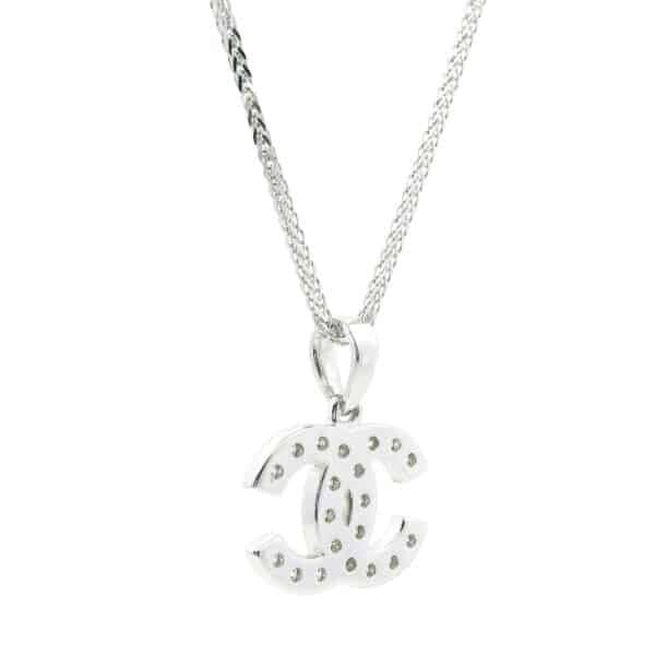 0.62CT Natural Round Diamond Pendant 18K White Gold F VS1 (C Design)