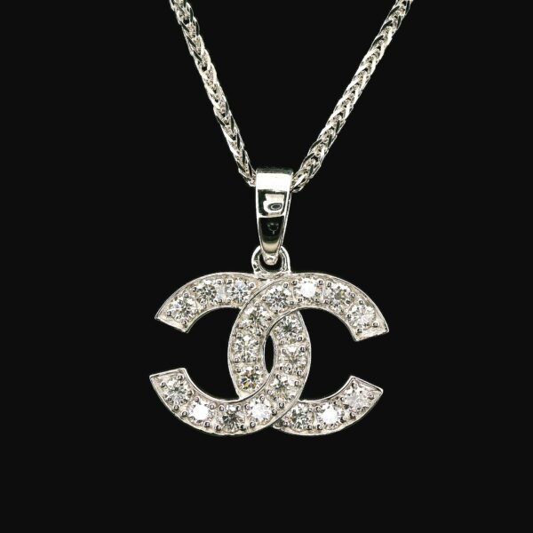 0.62CT Natural Round Diamond Pendant 18K White Gold F VS1 (C Design)