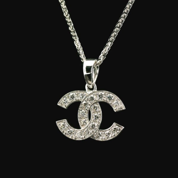 0.62CT Natural Round Diamond Pendant 18K White Gold F VS1 (C Design)