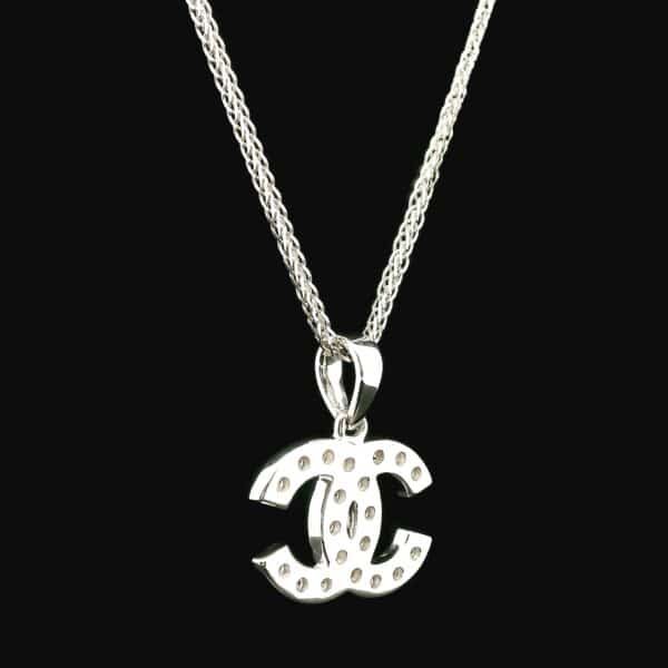 0.62CT Natural Round Diamond Pendant 18K White Gold F VS1 (C Design)