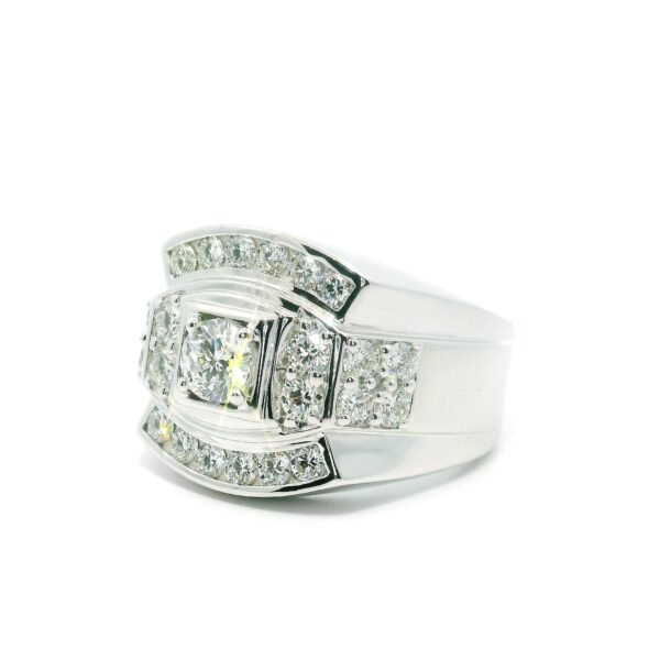 GIA Certified High Quality Natural Diamond 1.59CTS VVS Men's Ring 18K White Gold
