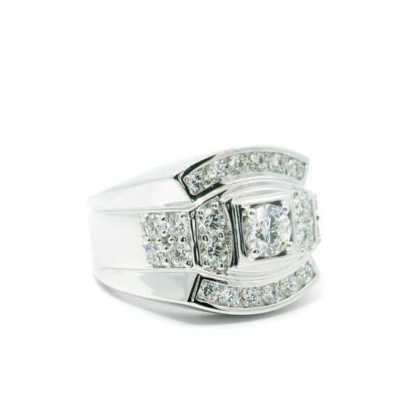 GIA Certified High Quality Natural Diamond 1.59CTS VVS Men's Ring 18K White Gold