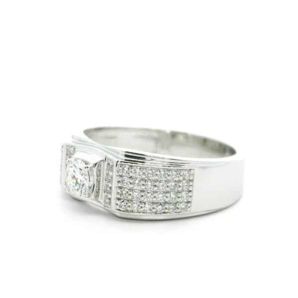 GIA Certified High Quality Natural Diamond 0.72CT D VS1 Mens Ring 18K White Gold