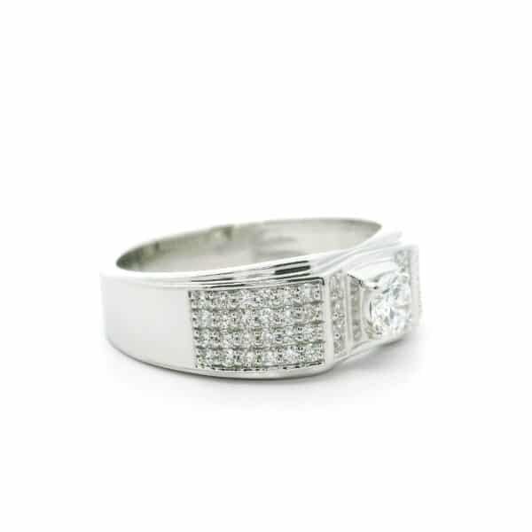 GIA Certified High Quality Natural Diamond 0.72CT D VS1 Mens Ring 18K White Gold