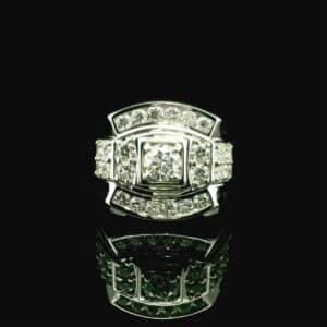 GIA Certified High Quality Natural Diamond 1.59CTS VVS Men's Ring 18K White Gold