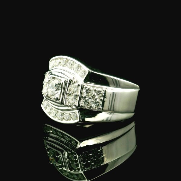 GIA Certified High Quality Natural Diamond 1.59CTS VVS Men's Ring 18K White Gold