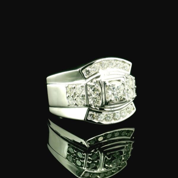 GIA Certified High Quality Natural Diamond 1.59CTS VVS Men's Ring 18K White Gold