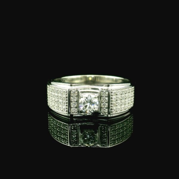 GIA Certified High Quality Natural Diamond 0.72CT D VS1 Mens Ring 18K White Gold