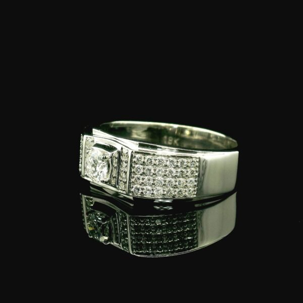 GIA Certified High Quality Natural Diamond 0.72CT D VS1 Mens Ring 18K White Gold