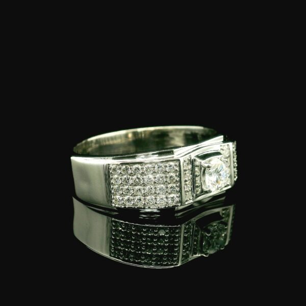 GIA Certified High Quality Natural Diamond 0.72CT D VS1 Mens Ring 18K White Gold