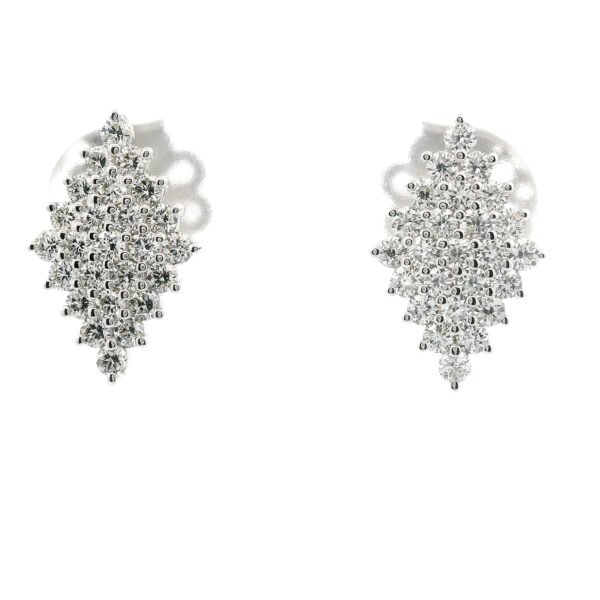 0.70CT Natural Diamond Marquise Cluster Earring 18K White Gold Genuine Round Diamond