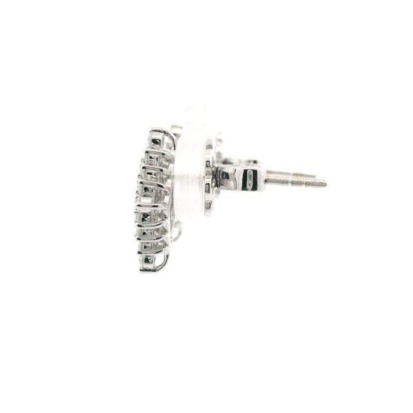 0.70CT Natural Diamond Marquise Cluster Earring 18K White Gold Genuine Round Diamond