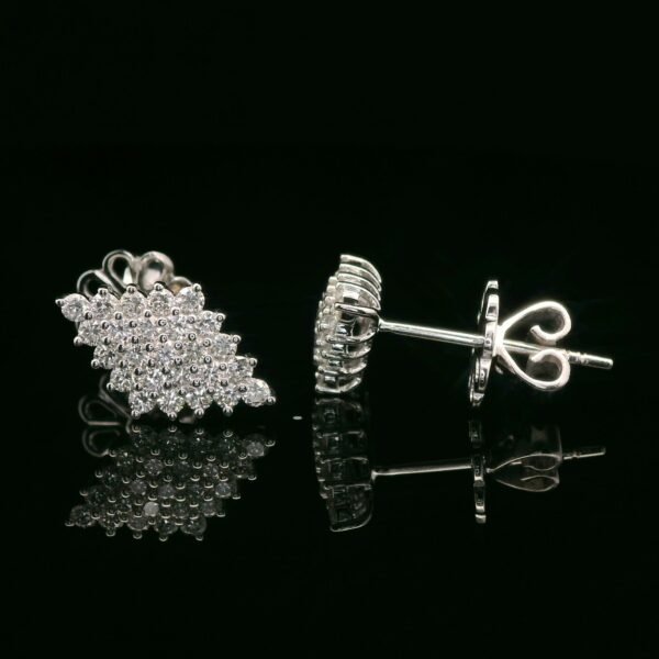 0.70CT Natural Diamond Marquise Cluster Earring 18K White Gold Genuine Round Diamond