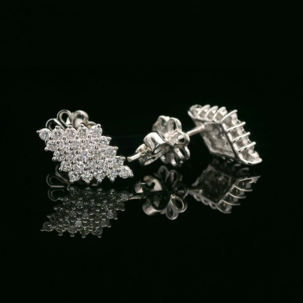0.70CT Natural Diamond Marquise Cluster Earring 18K White Gold Genuine Round Diamond