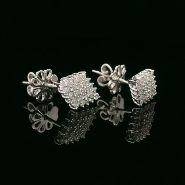 0.70CT Natural Diamond Marquise Cluster Earring 18K White Gold Genuine Round Diamond