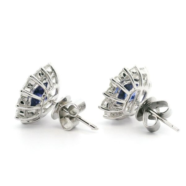 5.28CT Natural Genuine Tanzanite Diamond Earring 18K White Gold