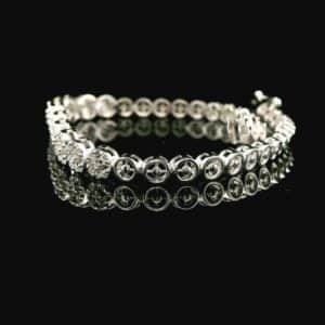 Diamond Bracelet 18k White Gold, Natural Diamond F VS1 Round Brilliant