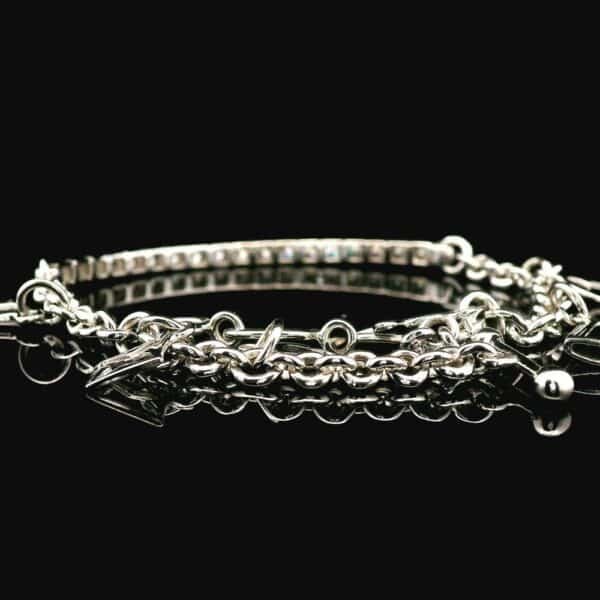 0.71 CTW Diamond Bracelet 18k White Gold, Natural Diamond F VS1 Round Brilliant