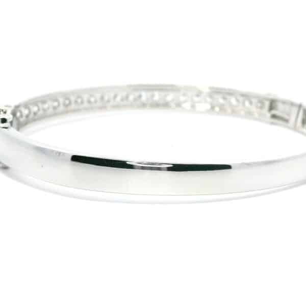 2.25 CTW Diamond Bangle 18k White Gold, Natural Diamond F VS1 Round Brilliant