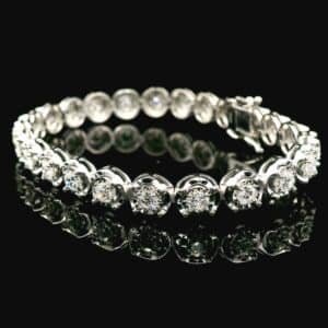 2.68 TCW Diamond Sparkler Bracelet in 18k White Gold, Natural Diamond F VS1 Round Brilliant (Copy)