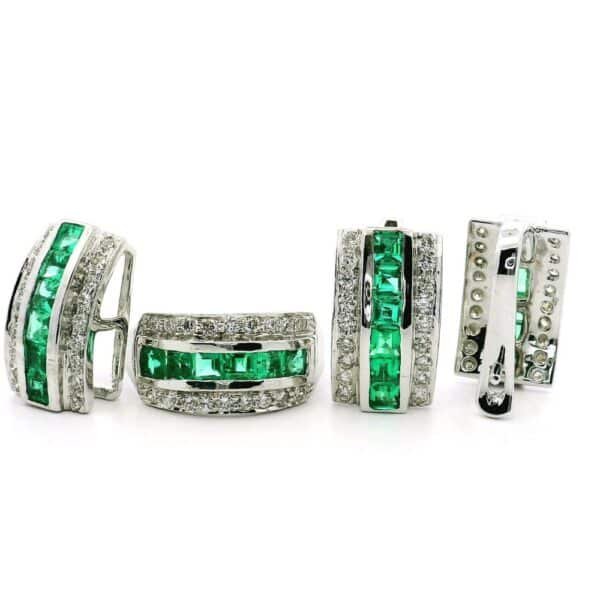 18K White Gold Jewelry Set