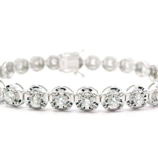 2.68 TCW Diamond Sparkler Bracelet in 18k White Gold, Natural Diamond F VS1 Round Brilliant (Copy)