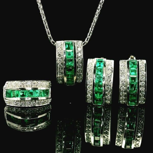 18K White Gold Jewelry Set