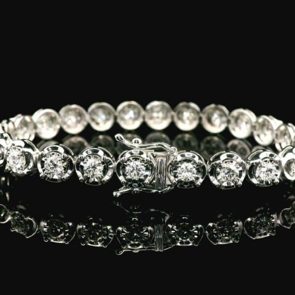 2.68 TCW Diamond Sparkler Bracelet in 18k White Gold, Natural Diamond F VS1 Round Brilliant (Copy)