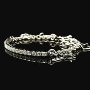 0.71 CTW Diamond Bracelet 18k White Gold, Natural Diamond F VS1 Round Brilliant