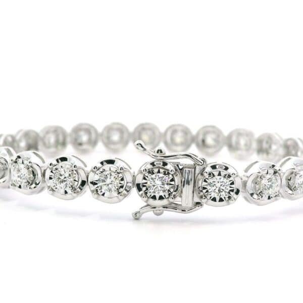 2.68 TCW Diamond Sparkler Bracelet in 18k White Gold, Natural Diamond F VS1 Round Brilliant (Copy)