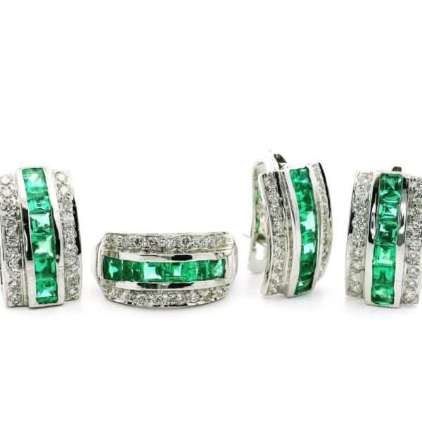 18K White Gold Jewelry Set