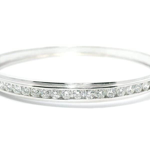 2.25 CTW Diamond Bangle 18k White Gold, Natural Diamond F VS1 Round Brilliant