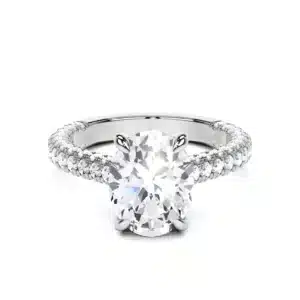 3.8CT Oval Cut Lab Grown CVD Diamond EF VS1 IGI Certified Women Ring 14k White