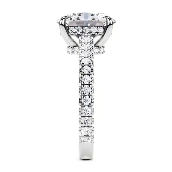 3.8CT Oval Cut Lab Grown CVD Diamond EF VS1 IGI Certified Women Ring 14k White