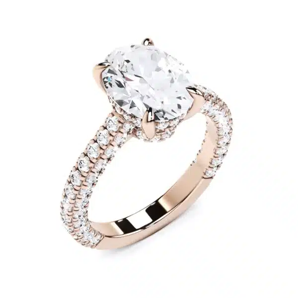 3.8CT Oval Cut Lab Grown CVD Diamond EF VS1 IGI Certified Women Ring 14k White