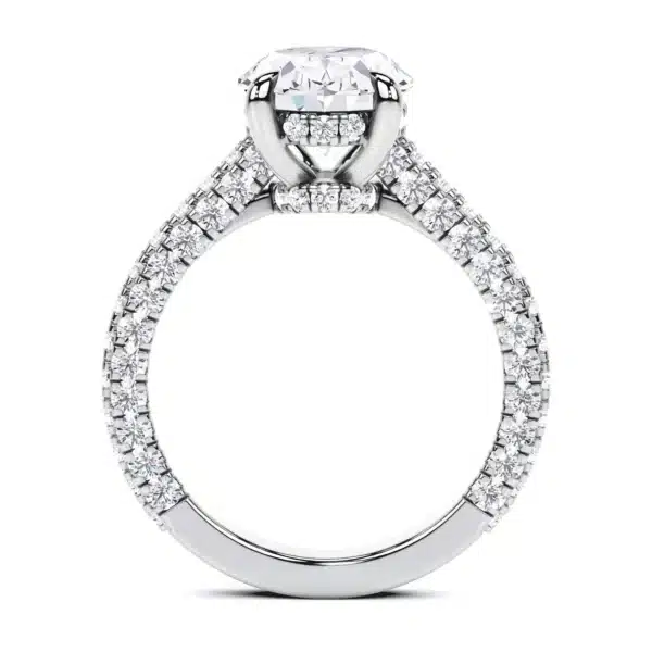 3.8CT Oval Cut Lab Grown CVD Diamond EF VS1 IGI Certified Women Ring 14k White