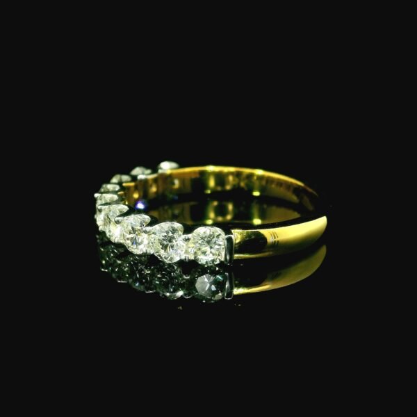 Genuine Diamond Ring 18K Yellow Gold Women, Earth Mined Natural Diamond Band Ring