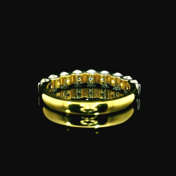 Genuine Diamond Ring 18K Yellow Gold Women, Earth Mined Natural Diamond Band Ring