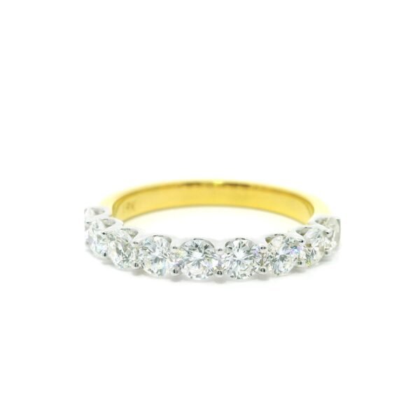 Genuine Diamond Ring 18K Yellow Gold Women, Earth Mined Natural Diamond Band Ring