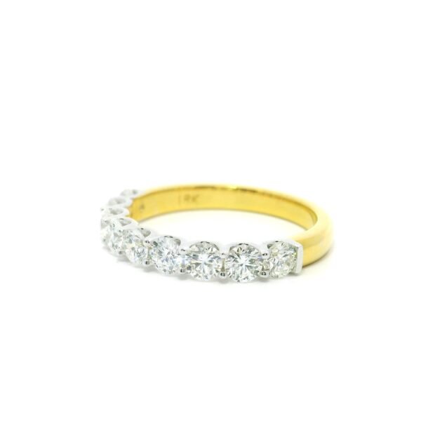 Genuine Diamond Ring 18K Yellow Gold Women, Earth Mined Natural Diamond Band Ring