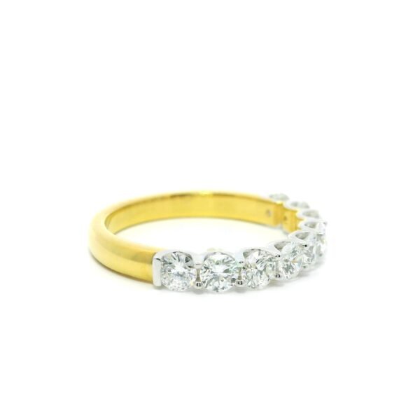 Genuine Diamond Ring 18K Yellow Gold Women, Earth Mined Natural Diamond Band Ring