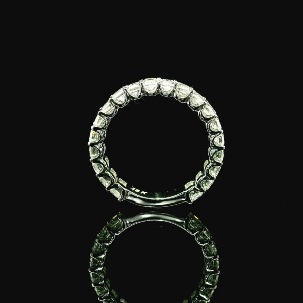 Genuine Baguette Natural Diamond Band 18K White Gold Ring For Women