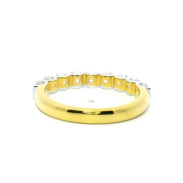 Genuine Diamond Ring 18K Yellow Gold Women, Earth Mined Natural Diamond Band Ring