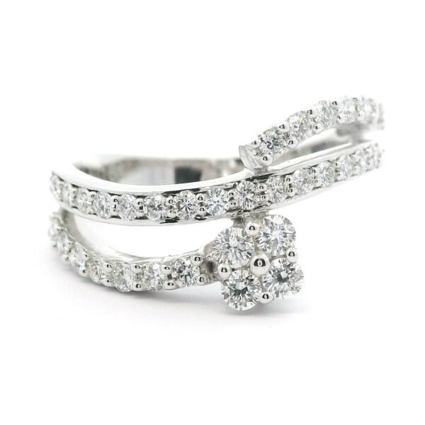 0.64ctw Natural Diamond Ring Style 18K White Gold Women, Earth Mined