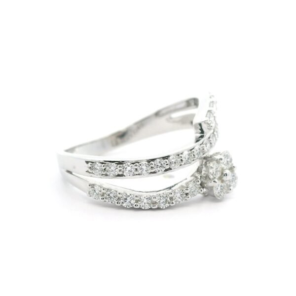 0.64ctw Natural Diamond Ring Style 18K White Gold Women, Earth Mined