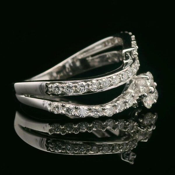 0.64ctw Natural Diamond Ring Style 18K White Gold Women, Earth Mined