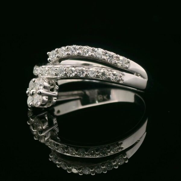 0.64ctw Natural Diamond Ring Style 18K White Gold Women, Earth Mined