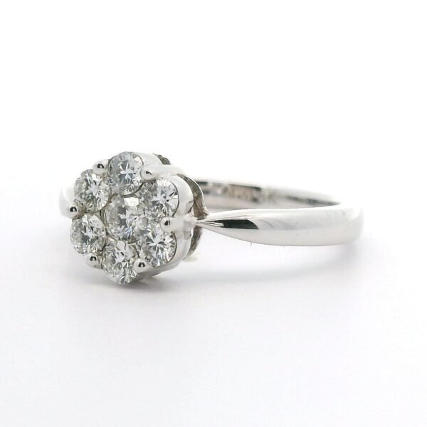 0.61ctw Natural Diamond Ring Style 18K White Gold Women, Earth Mined