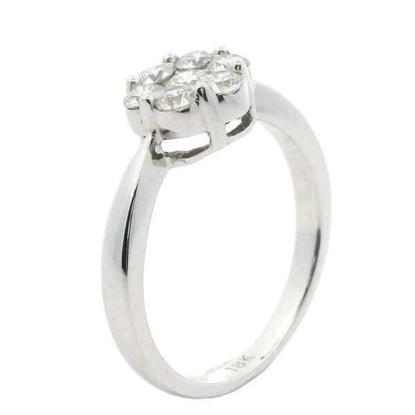 0.61ctw Natural Diamond Ring Style 18K White Gold Women, Earth Mined